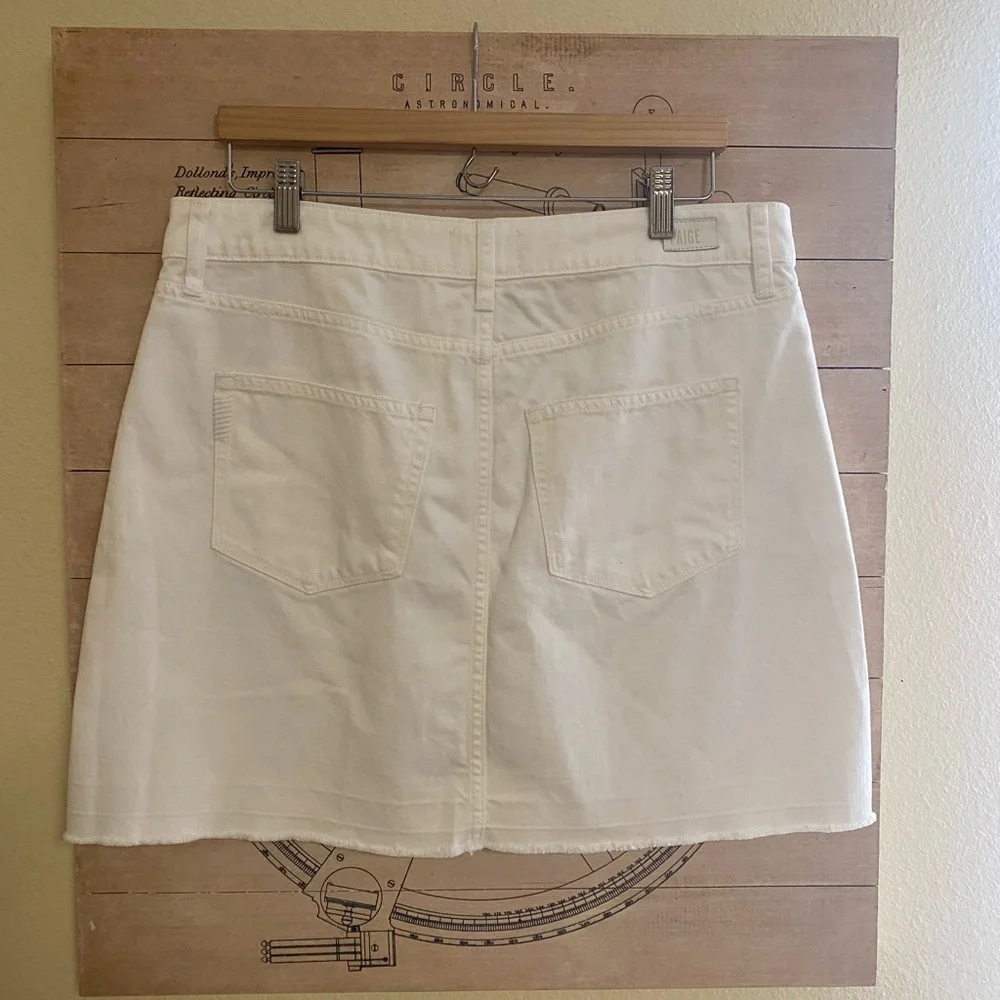 PAIGE Aideen White Denim Jean Skirt - Picture 5 of 6